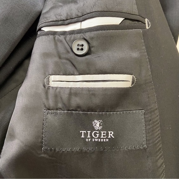 Tiger of Sweden black blazer Norden suit blazer 48 and Oxford pants 30 pure wool - Picture 6 of 16